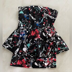 Charlotte Russe - Women’s Small - Paint Splatter Double Skirt Strapless Dress